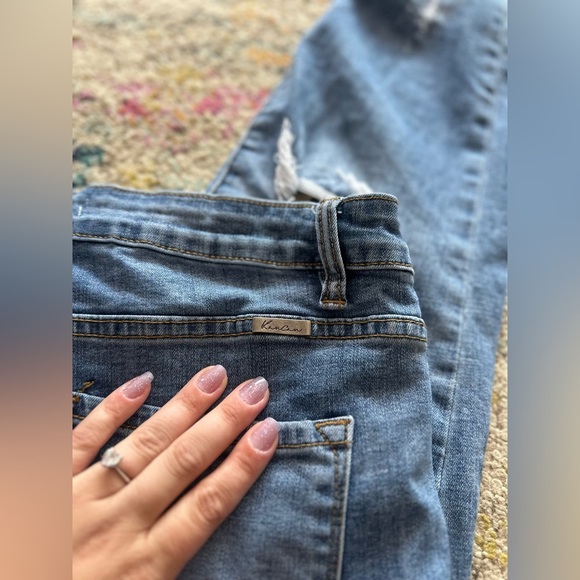 Women’s KanCan Ripped Edgy Jeans Cheetah Print Sections Size XL - Picture 10 of 13